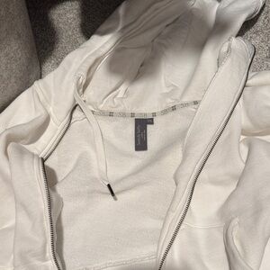 Sweaty Beaty White Zip-Up Hoodie